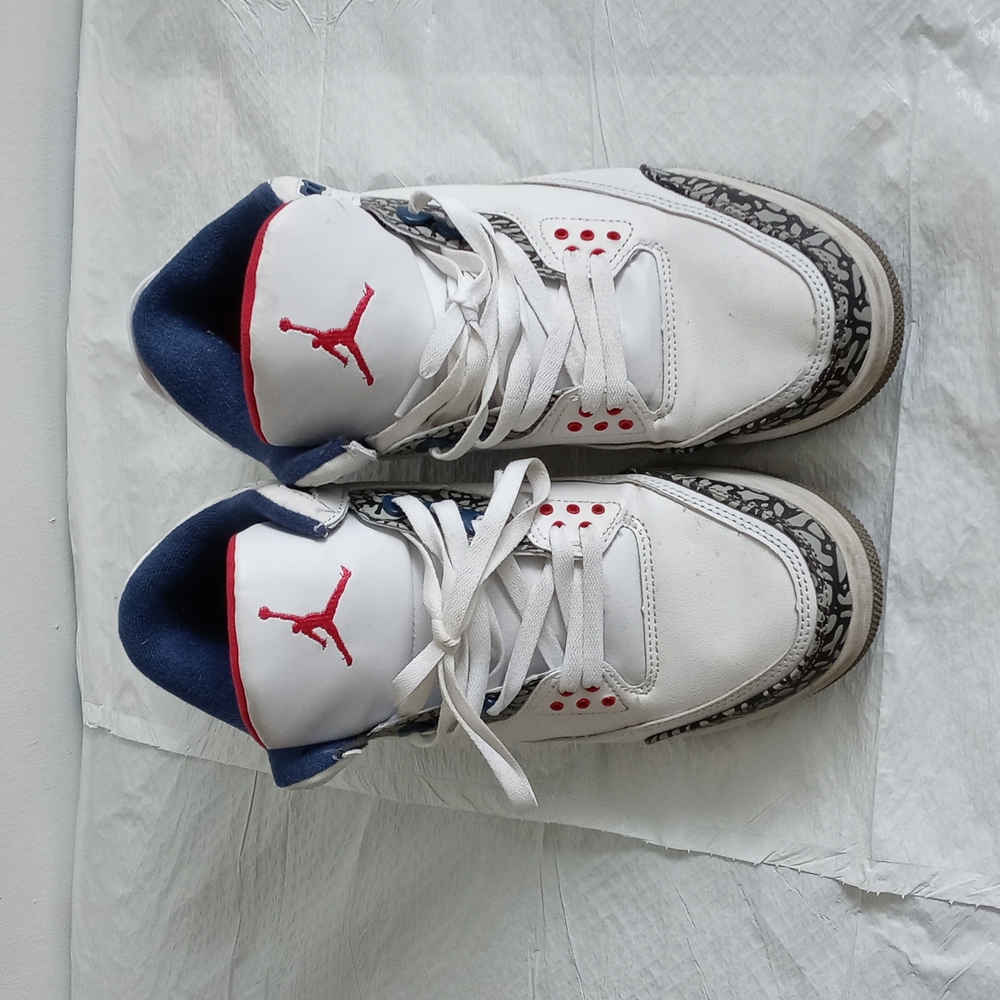 NIKE JORDAN 3 shoes white/blue/red mens size 12